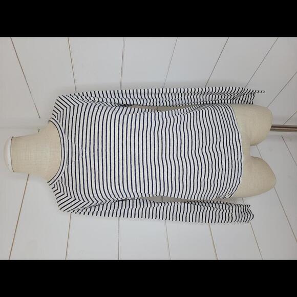 Aerie small white & blue striped long sleeve top - Picture 1 of 5